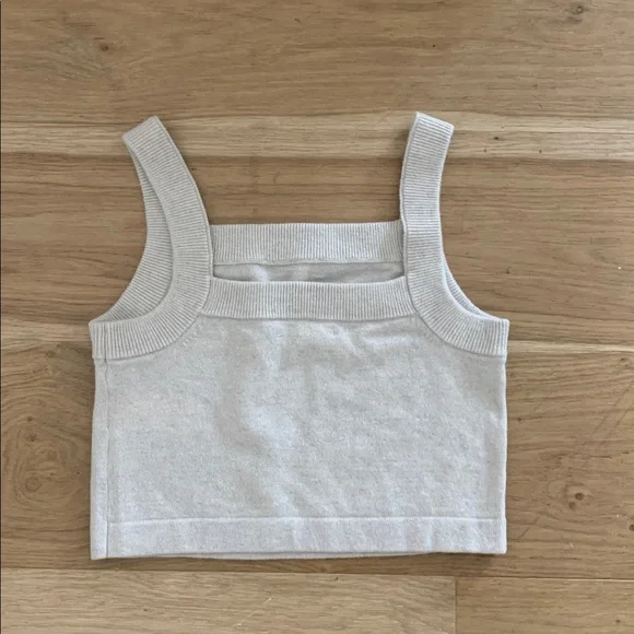 Madewell Cream Cashmere Sweater Crop Tank Top XS - Picture 2 of 7
